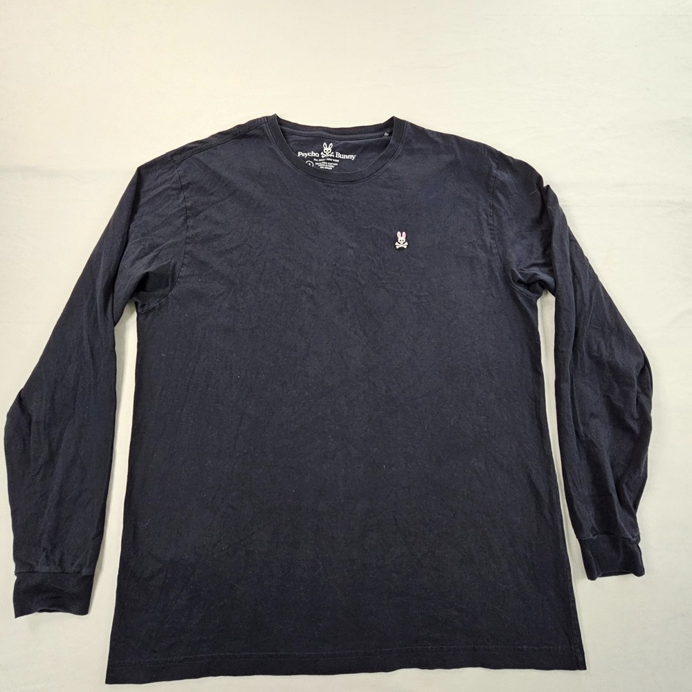 Psycho Bunny Black Long Sleeve Pima Cotton T-Shirt Mens 2XL (8)